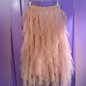 City Chic Peach Layered A-Line Skirt
